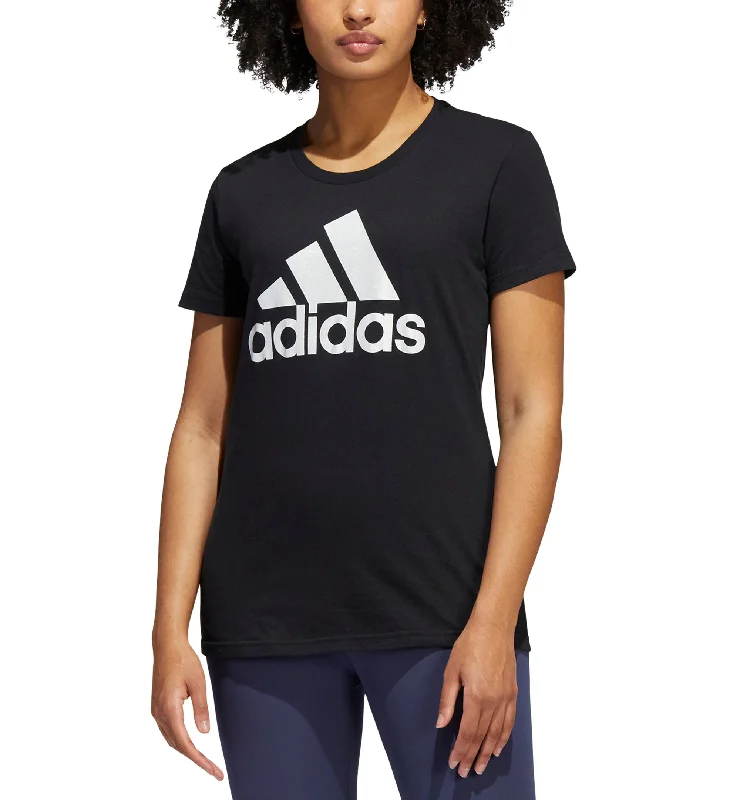 Adidas Womens Metallic Cotton Logo T-Shirt