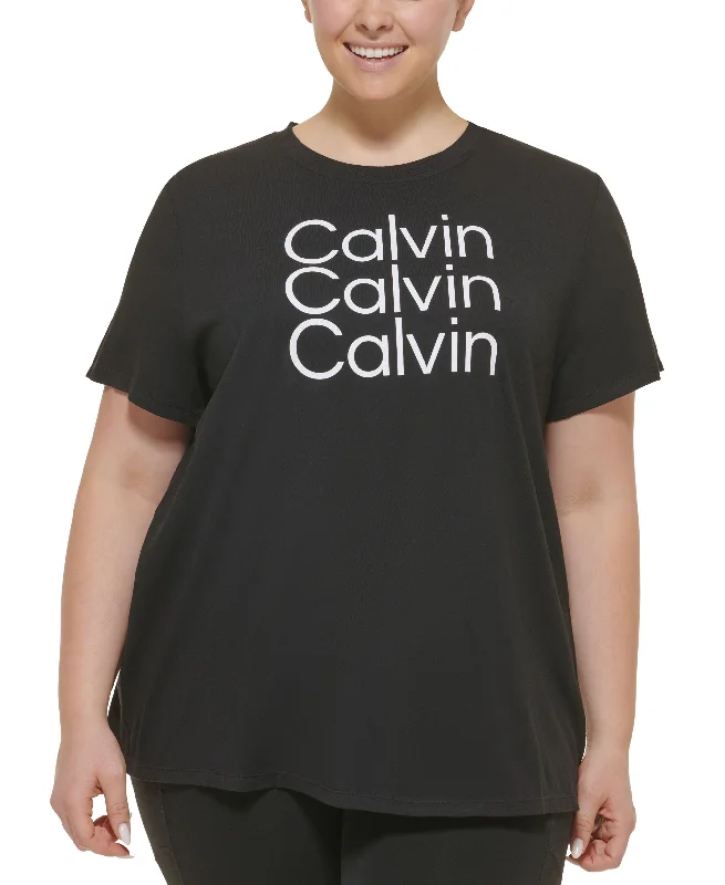 Calvin Klein Performance Plus Size Triple Logo T-Shirt