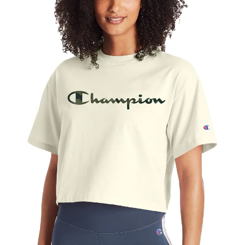 Champion Womens Cropped Logo Pullover Top