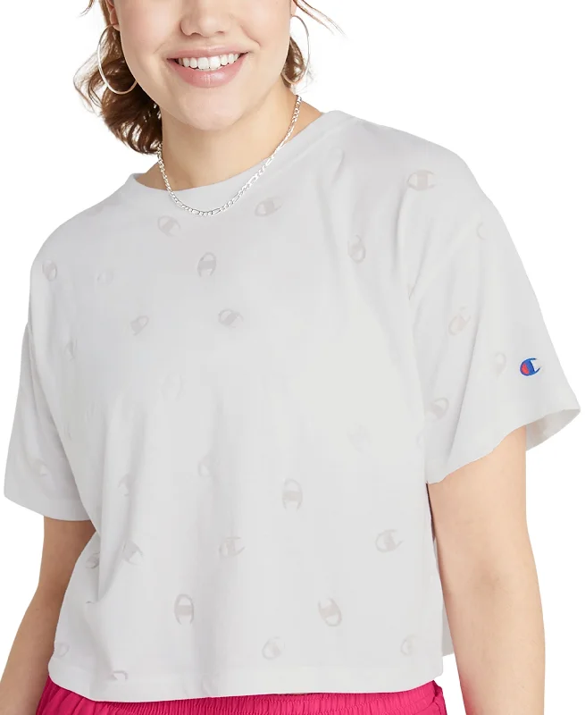 Champion Womens Logo Print Cropped T-Shirt