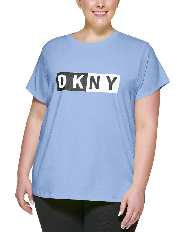 DKNY Plus Size Two Tone Logo Graphic T-Shirt