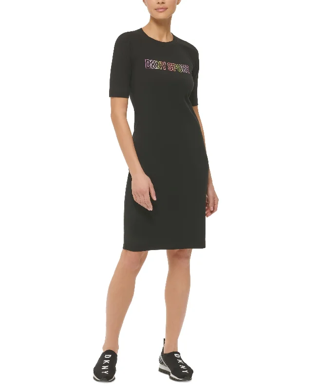 DKNY Sport Womens Ombre Logo Dress