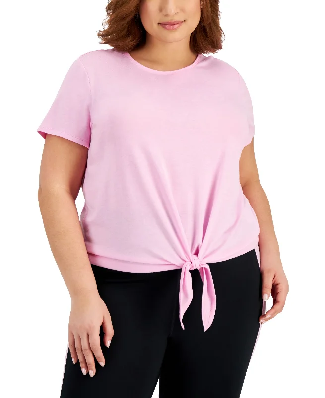 ID Ideology Plus Size Tie Front T-Shirt