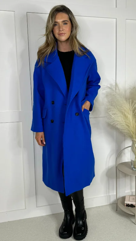 Arielle Blue Midi Length Coat