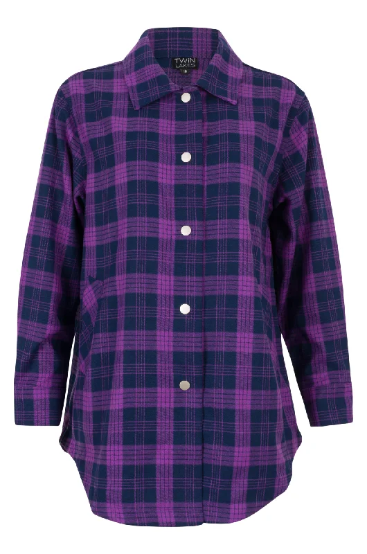 Brushed Checks Jacket | Amethyst Navy Check | 6355ZZ