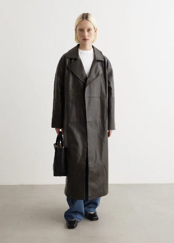 Helix Vegan Leather Trench