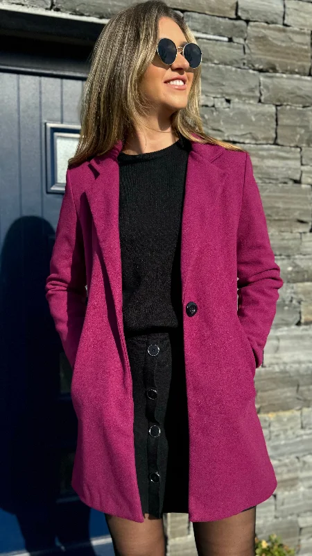 Rosario Raspberry Pink Collared Coat