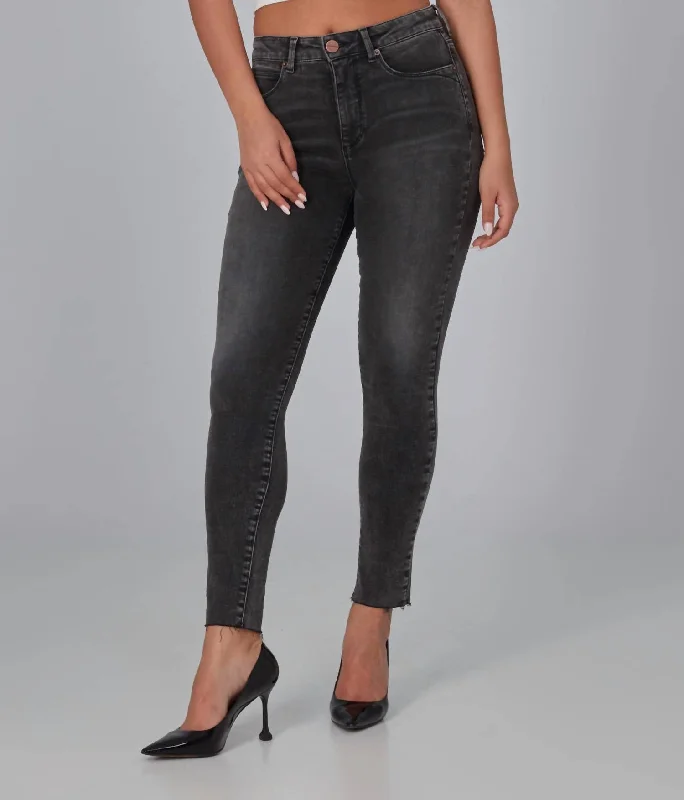 Alexa High Rise Skinny Jeans In Smokey Grey