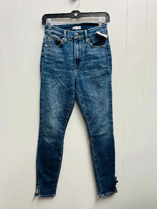 Jeans Skinny By Good American In Blue Denim, Size: 4