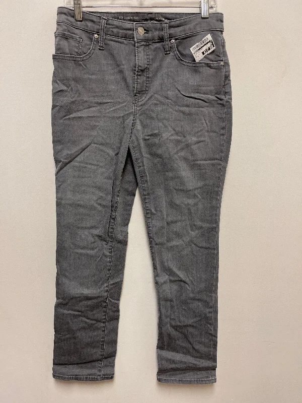 Jeans Straight By Chicos In Grey Denim, Size: 6