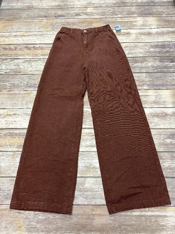 Jeans Wide Leg By Shein In Brown Denim, Size: S