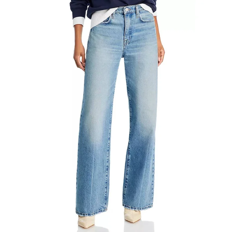 Le Jane High Rise Wide Leg Jeans In Varsity Blues