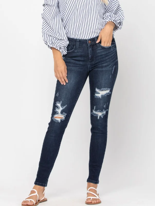 Lilly Mid-Rise Destroyed Skinny by Judy Blue