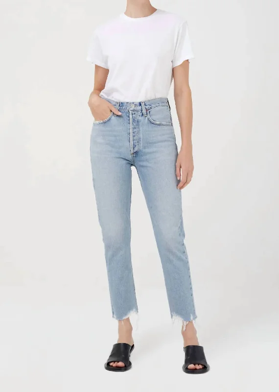 Riley High Rise Straight Jeans In Curio