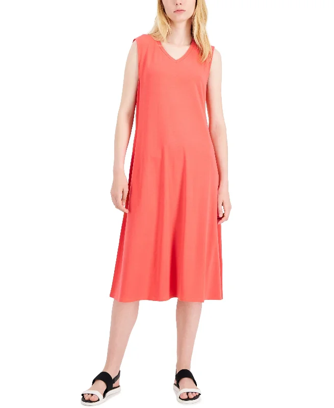 Eileen Fisher Petite Sleeveless V Neck Dress