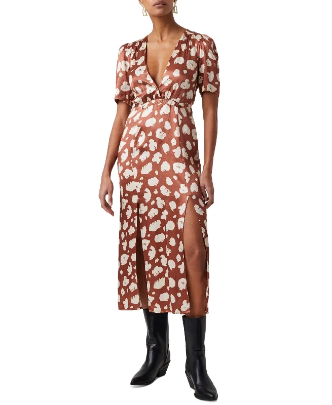 French Connection Aimee Abstract Print Midi Dress