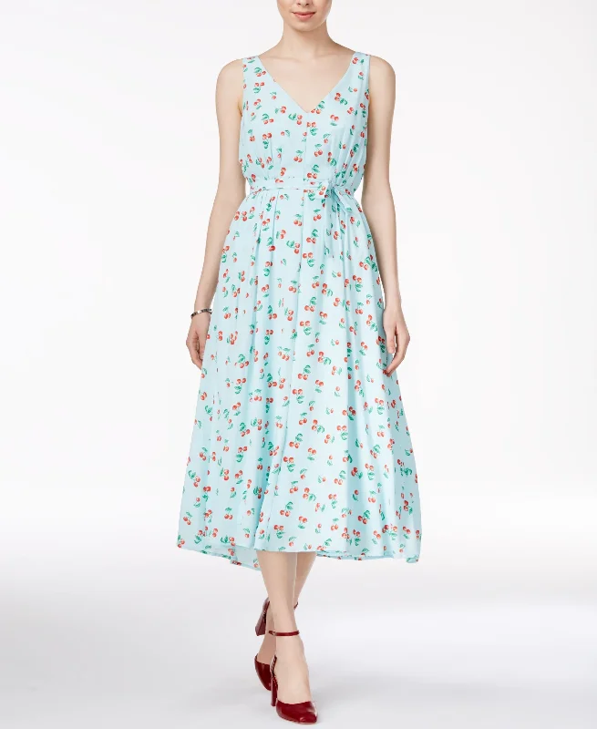 Maison Jules Cherry Print Midi Dress