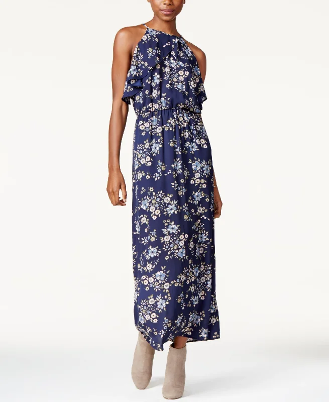 Maison Jules Printed Flounce Maxi Dress