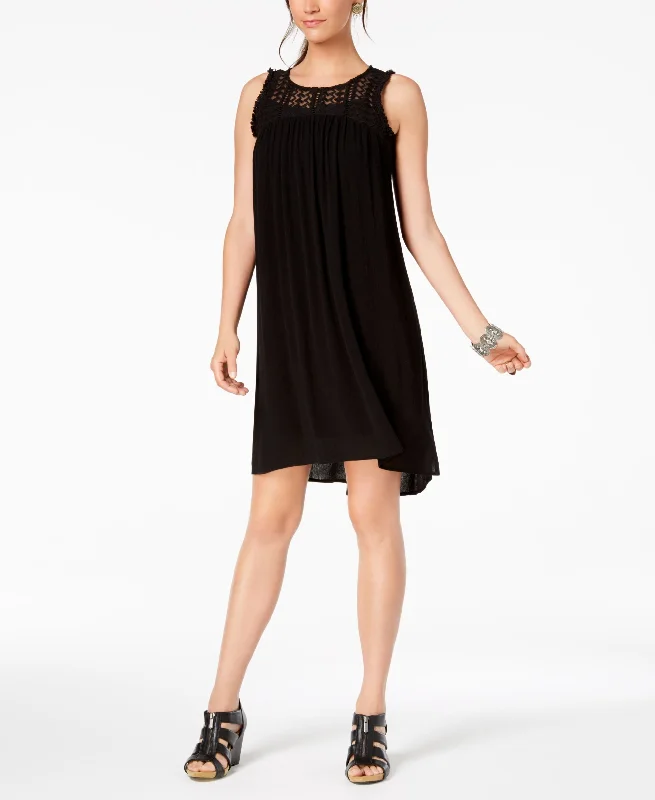 Style & Co Fringe Trim High Low Dress