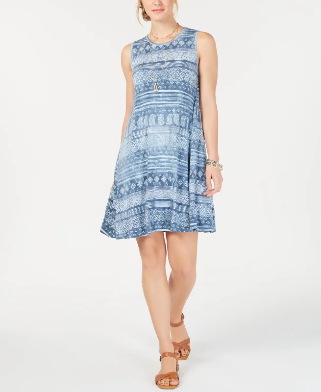 Style & Co Printed Sleeveless Swing Dress