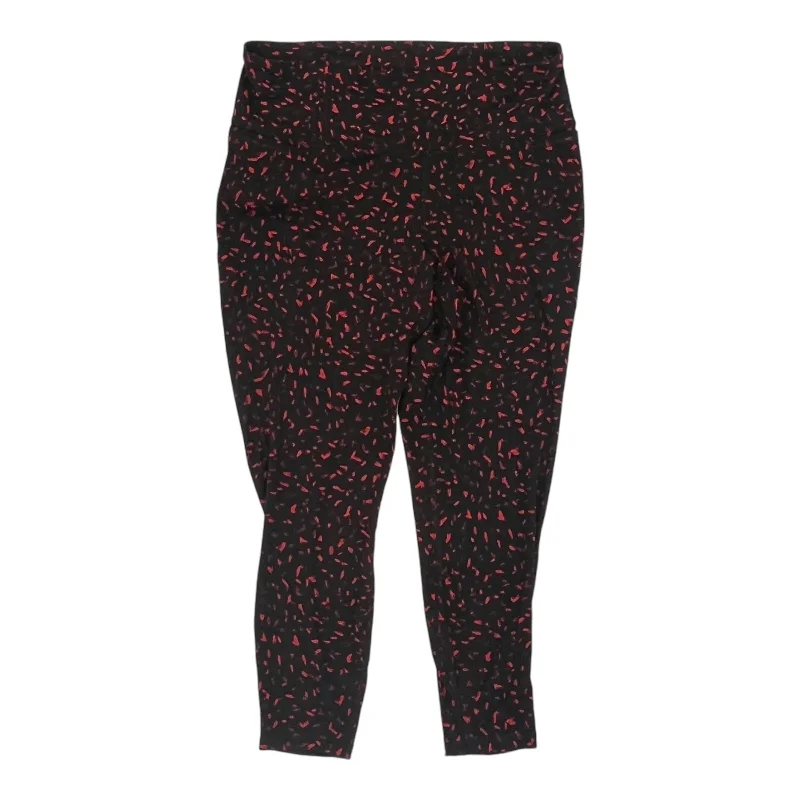 Athletic Leggings By Livi Active In Black & Red, Size:1X