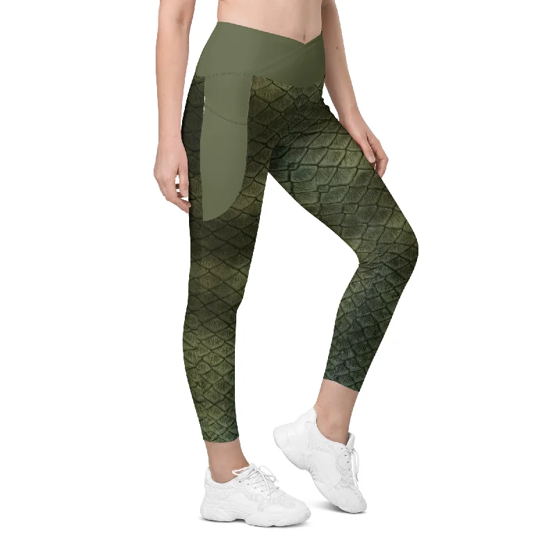 Bluegill Cross Waist Leggings with Pockets