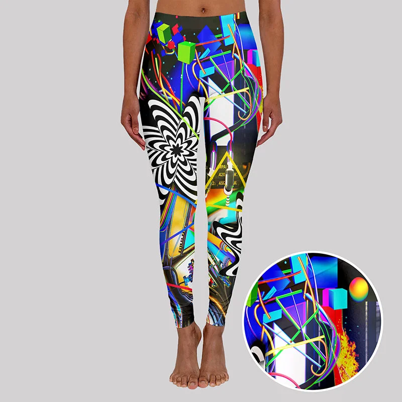 Colorful Circuit Wires Electronic Components Geek Leggings