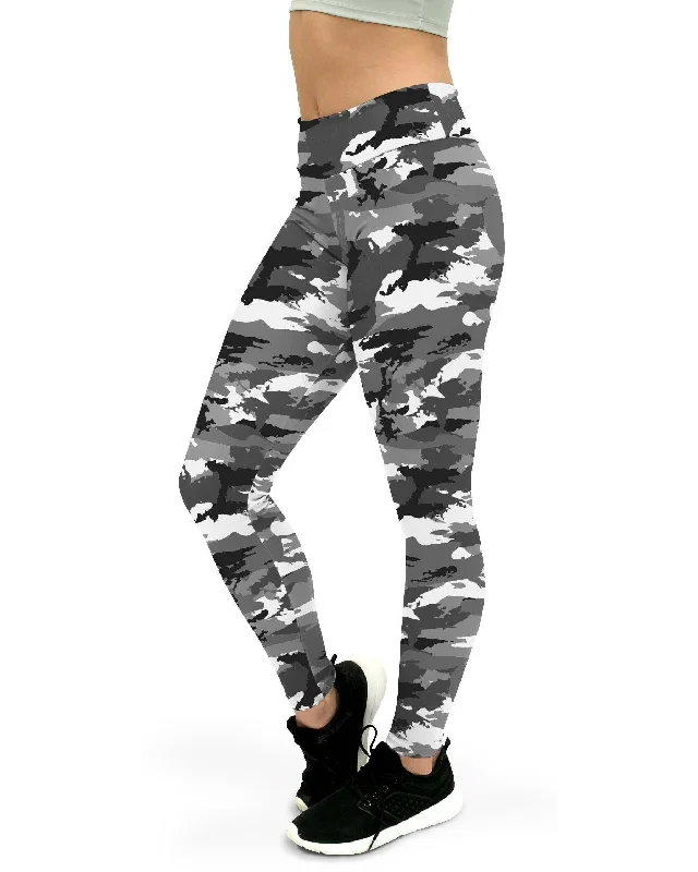 Black & White Camo Yoga Pants