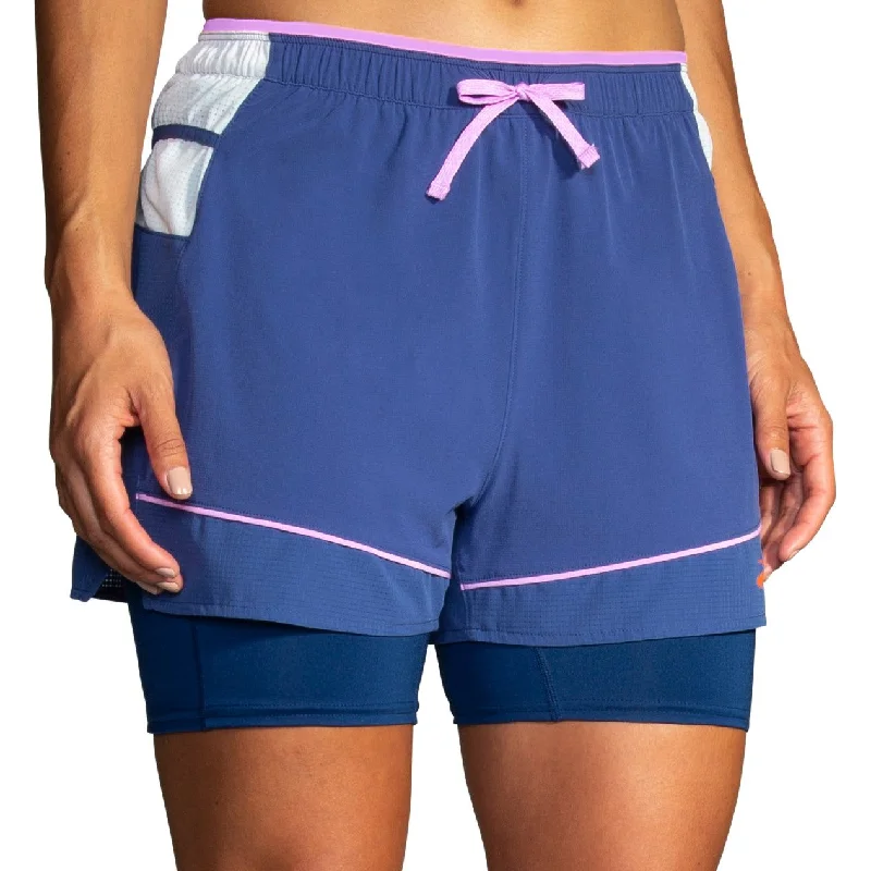 Brooks 3 Inch High Point 2 In 1 Womens Running Shorts - Blue