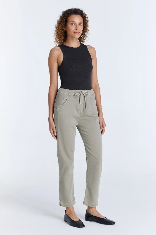 Ella Mid Waist Jogger 5 Pocket Ankle Pants Sage