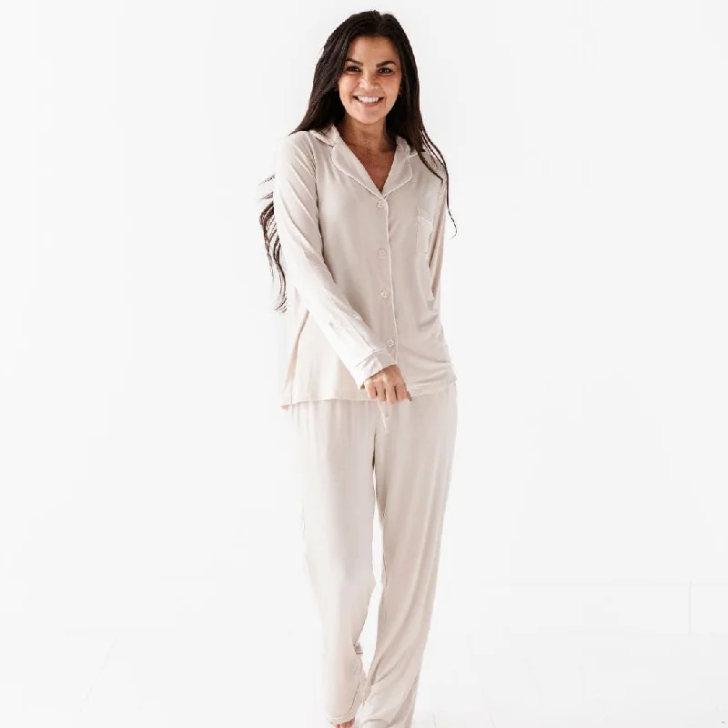 Cream Puff Women's Collar Shirt & Pants Set