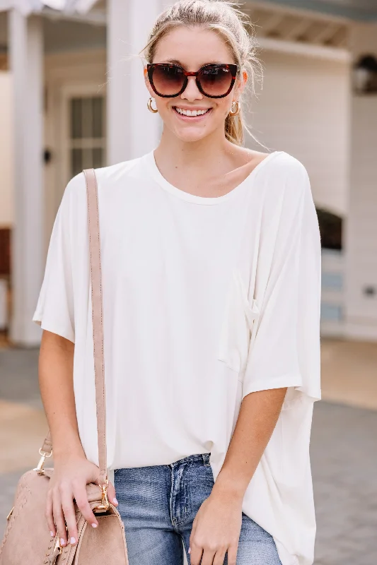 On Your Time Ivory White Oversized Top