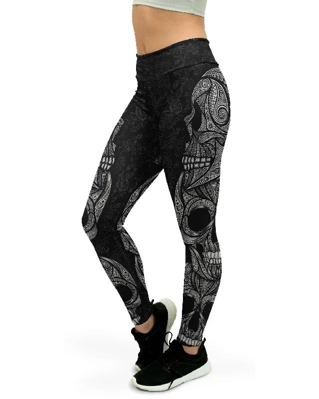 Ornamental Skull Yoga Pants