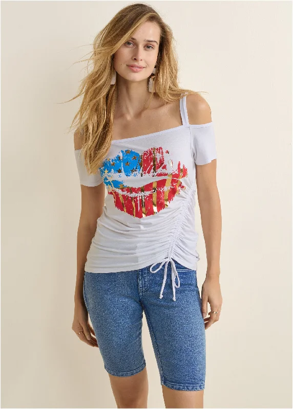 Americana Graphic Tee - White Multi