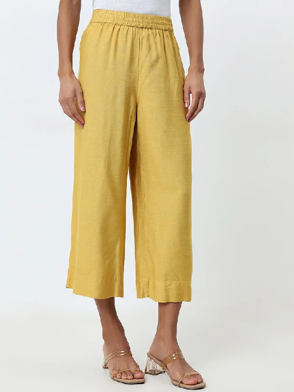 Zuba Yellow High-Rise Ethnic Pants